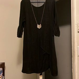 Forever Rose Couture sweater dress with gold necklace attached